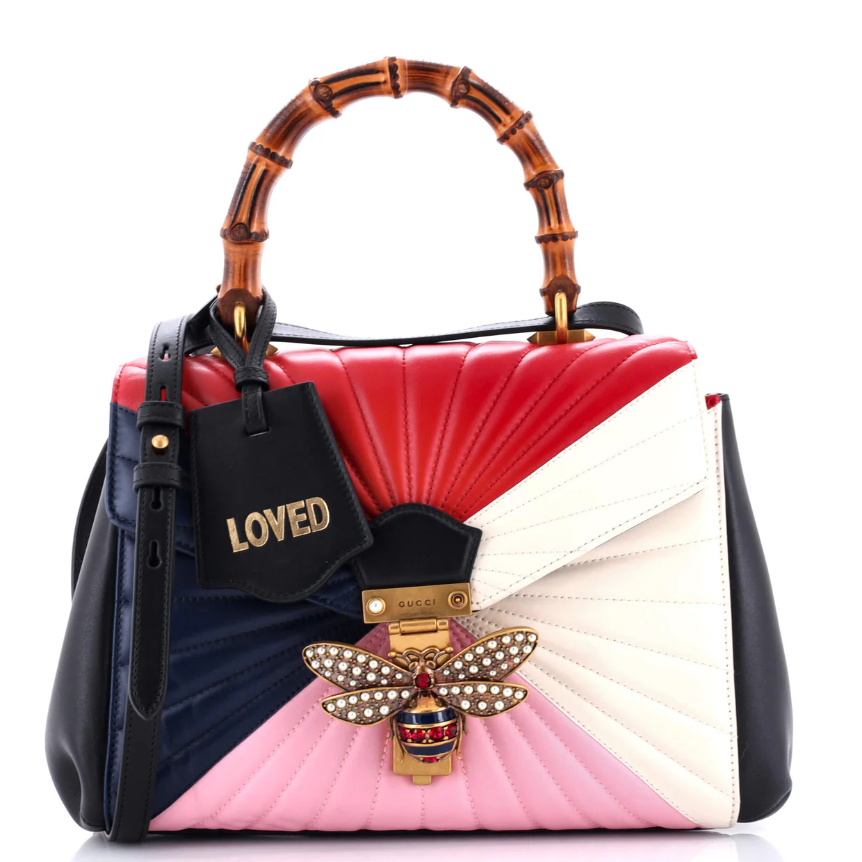 Queen Margaret Top Handle Bag Multicolor Quilted Leather Medium - Deep Luxury