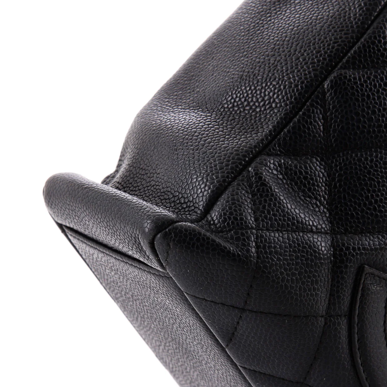 Petite Shopping Tote Quilted Caviar - Deep Luxury