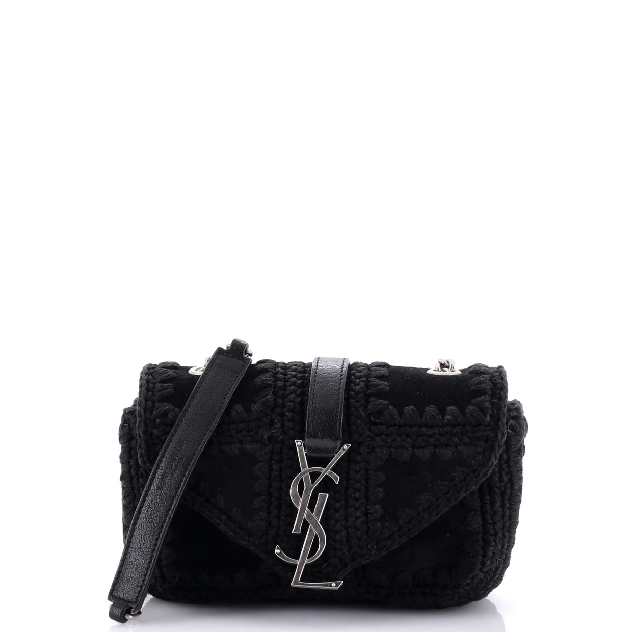 Classic Monogram Crossbody Bag Macrame Suede Baby - Deep Luxury