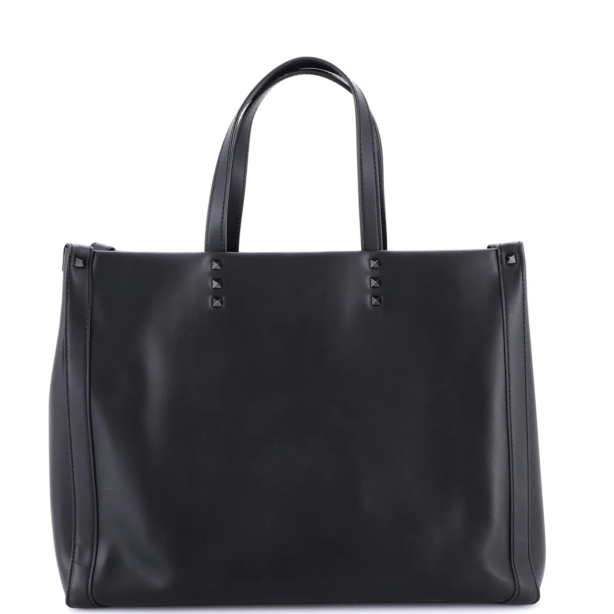VLTN Rockstud Shopping Tote Embroidered Leather Large - Deep Luxury