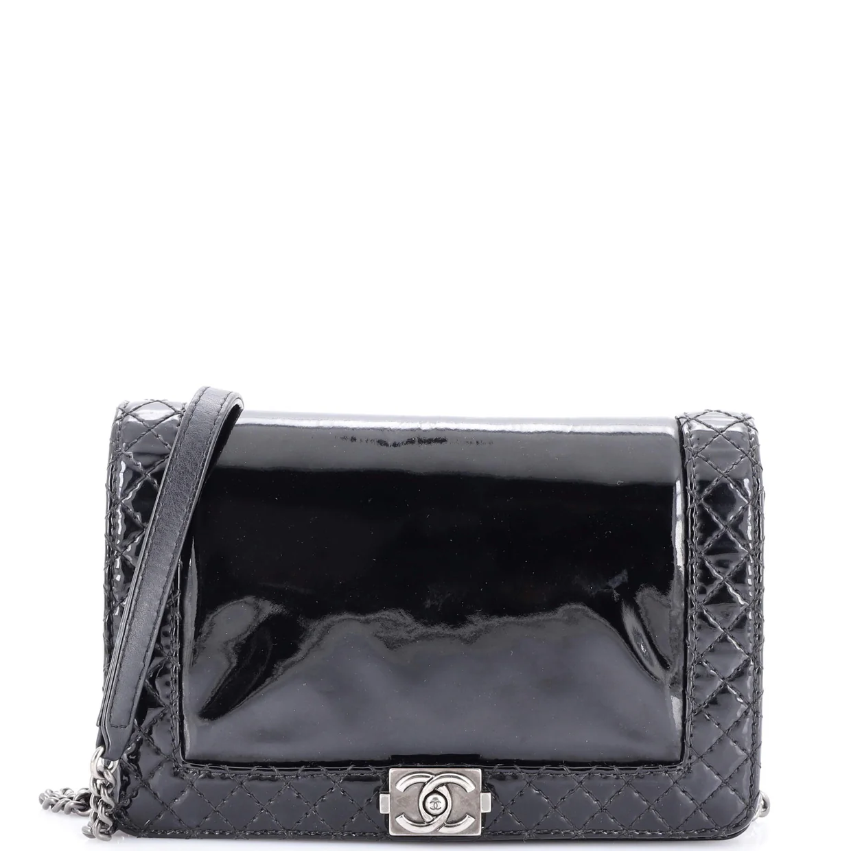 Reverso Boy Flap Bag Patent Small - Deep Luxury