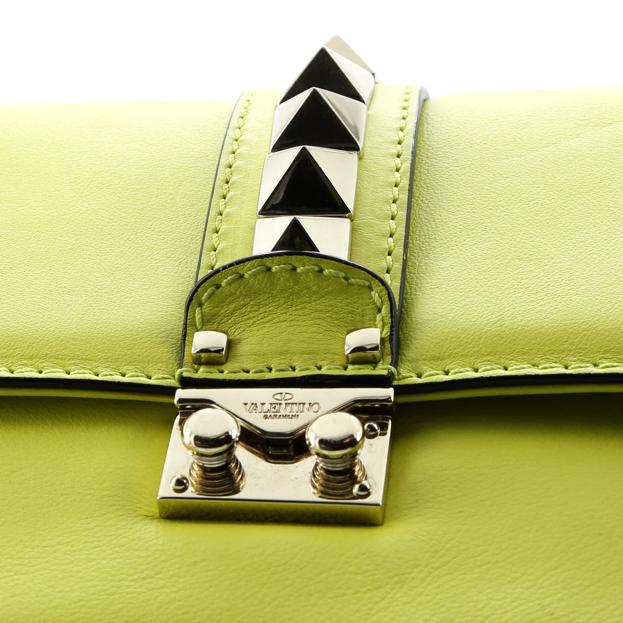 Rolling Rockstud Glam Lock Shoulder Bag Leather Medium - Deep Luxury