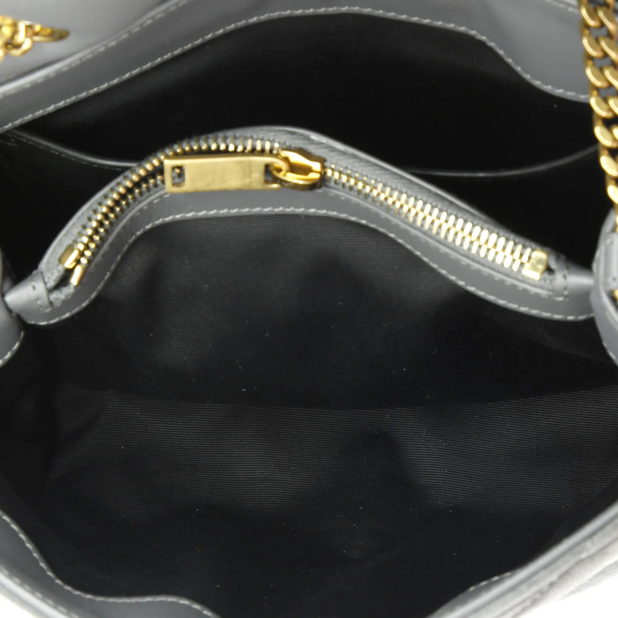 Loulou Shoulder Bag Matelasse Chevron Suede Small - Deep Luxury