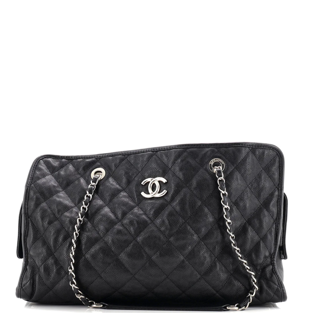 French Riviera Tote Quilted Caviar Large - Deep Luxury