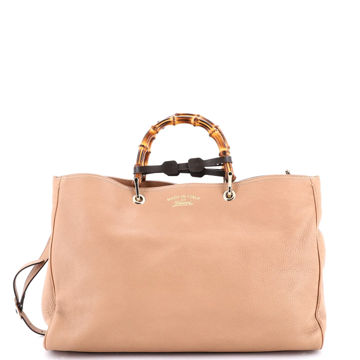 Bamboo Shopper Tote Leather Large - Deep Luxury