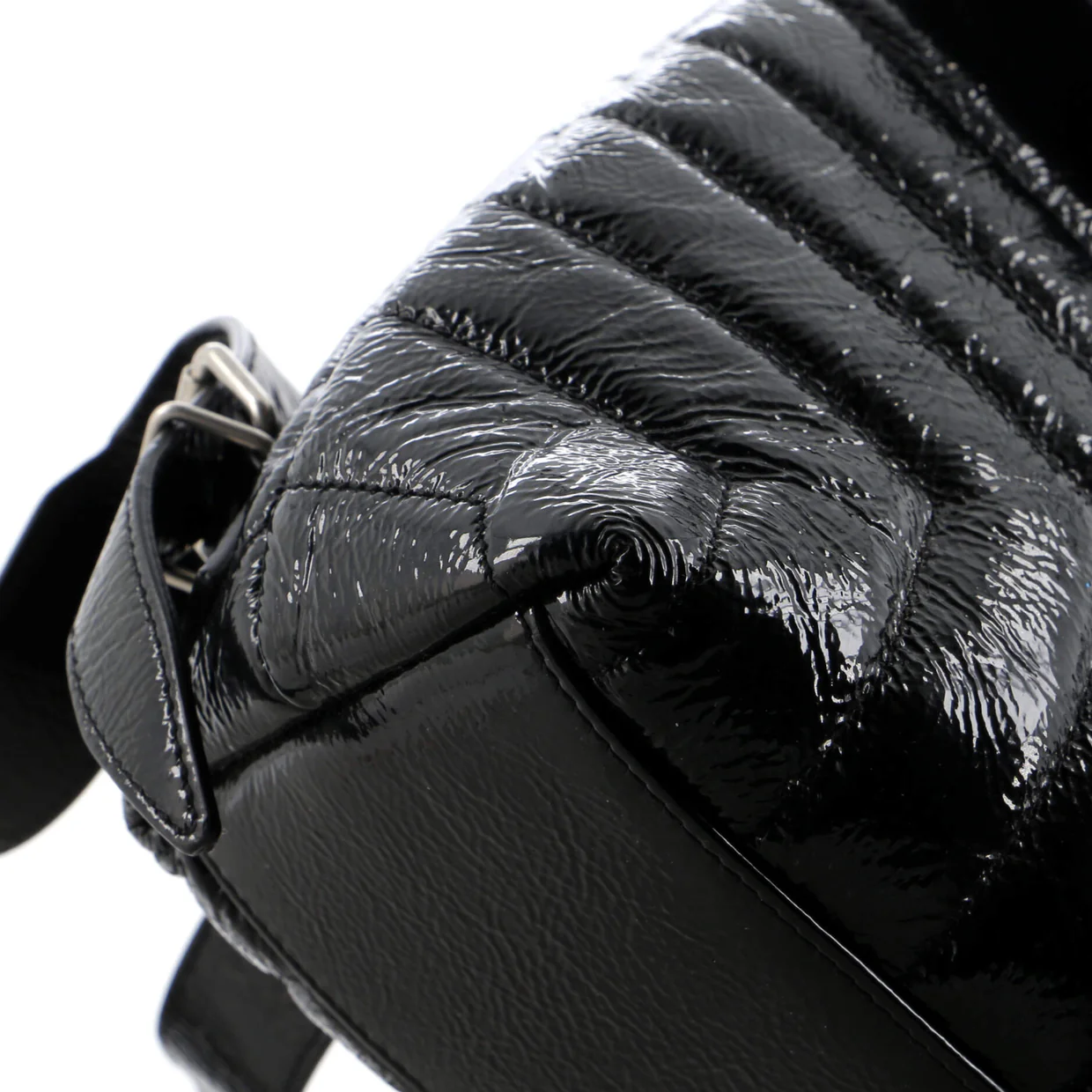 LouLou Backpack Matelasse Chevron Patent Small - Deep Luxury