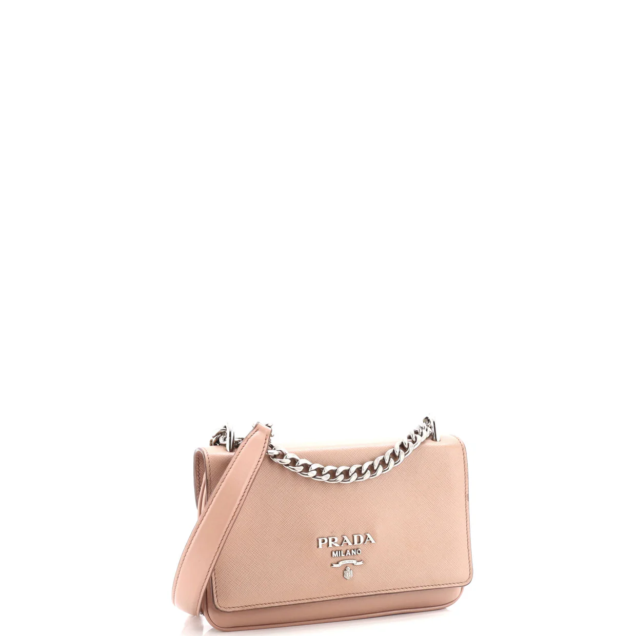 Chain Flap Crossbody Bag Saffiano and Soft Calf Small - Deep Luxury