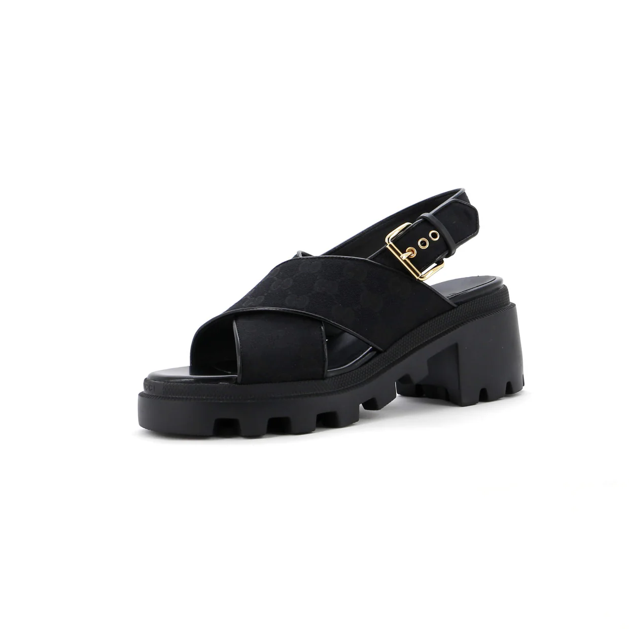 Women's Lug Sole Platform Slingback Sandals GG Canvas - Deep Luxury