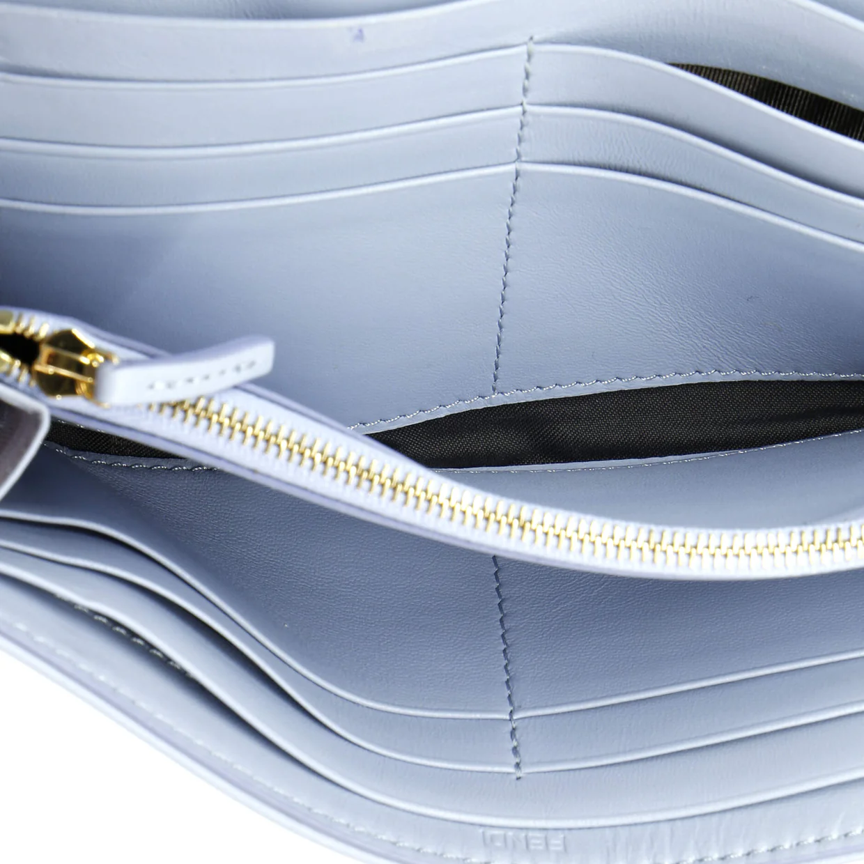 Baguette Continental Wallet on Chain Zucca Embossed Leather - Deep Luxury