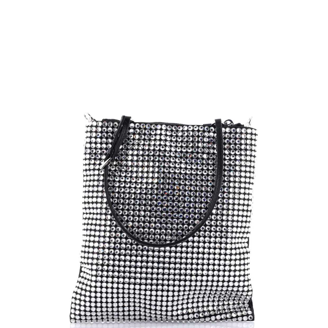 Convertible Open Tote Crystal Embellished Satin Mini - Deep Luxury