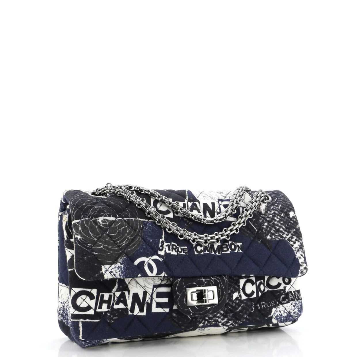 Reissue 2.55 Flap Bag Quilted Printed Jersey 225 - Deep Luxury