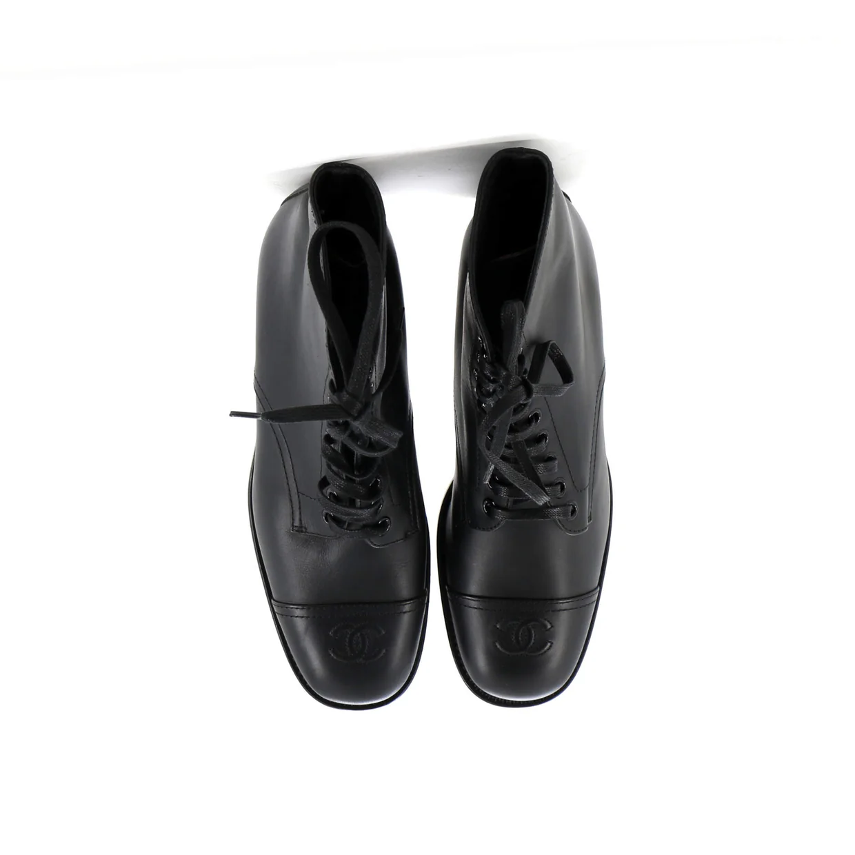 Women's Cap Toe CC Ankle Combat Boots Leather - Deep Luxury
