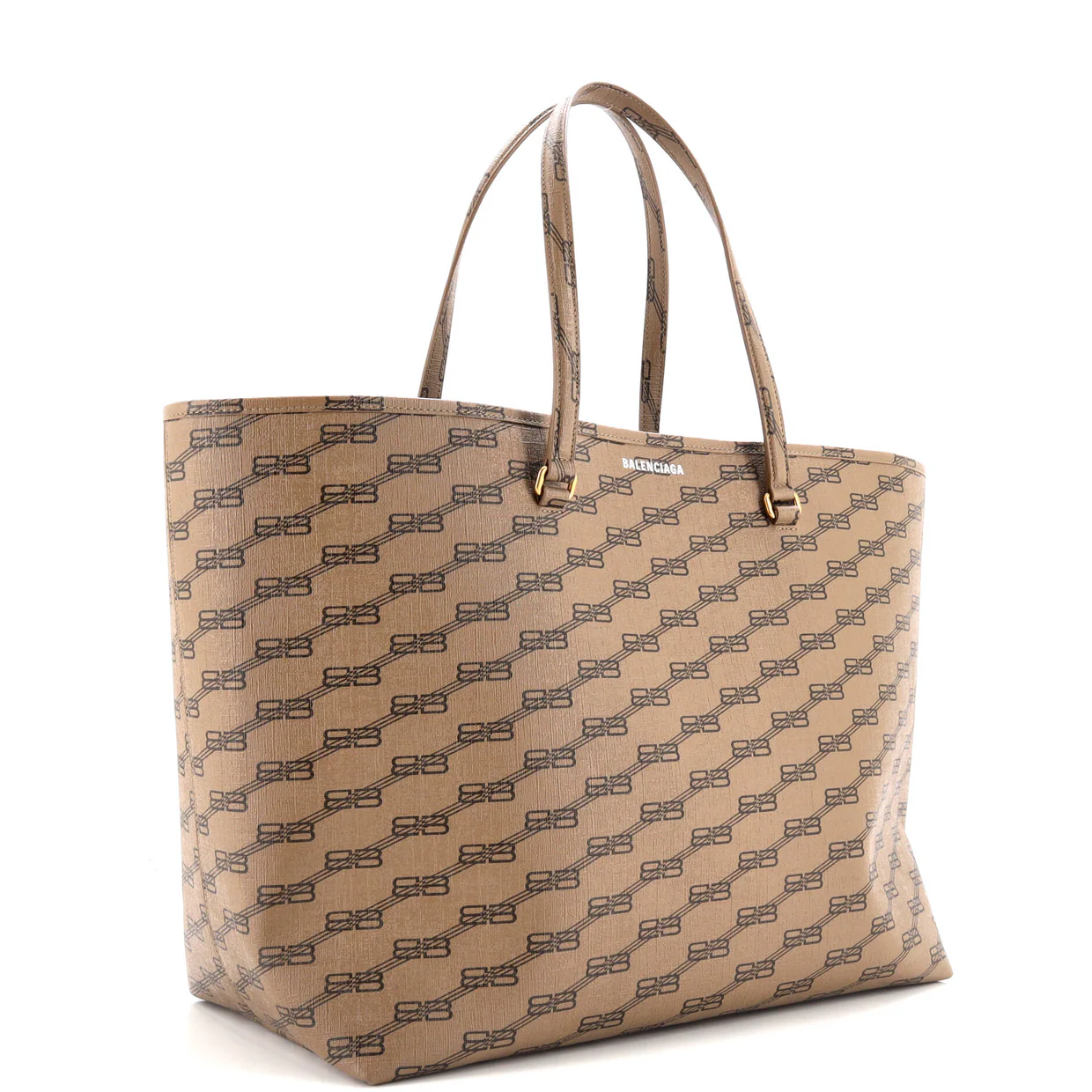 Signature East-West Shopper Tote BB Monogram Coated Canvas Large - Deep Luxury