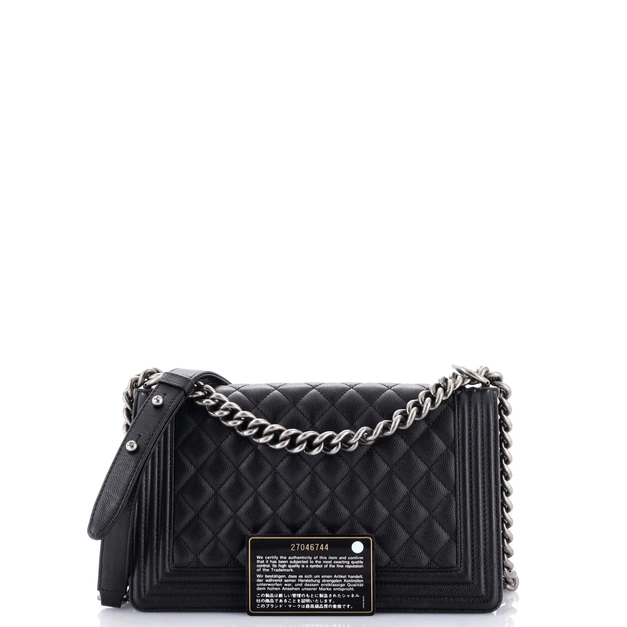 Boy Flap Bag Quilted Caviar Old Medium - Deep Luxury