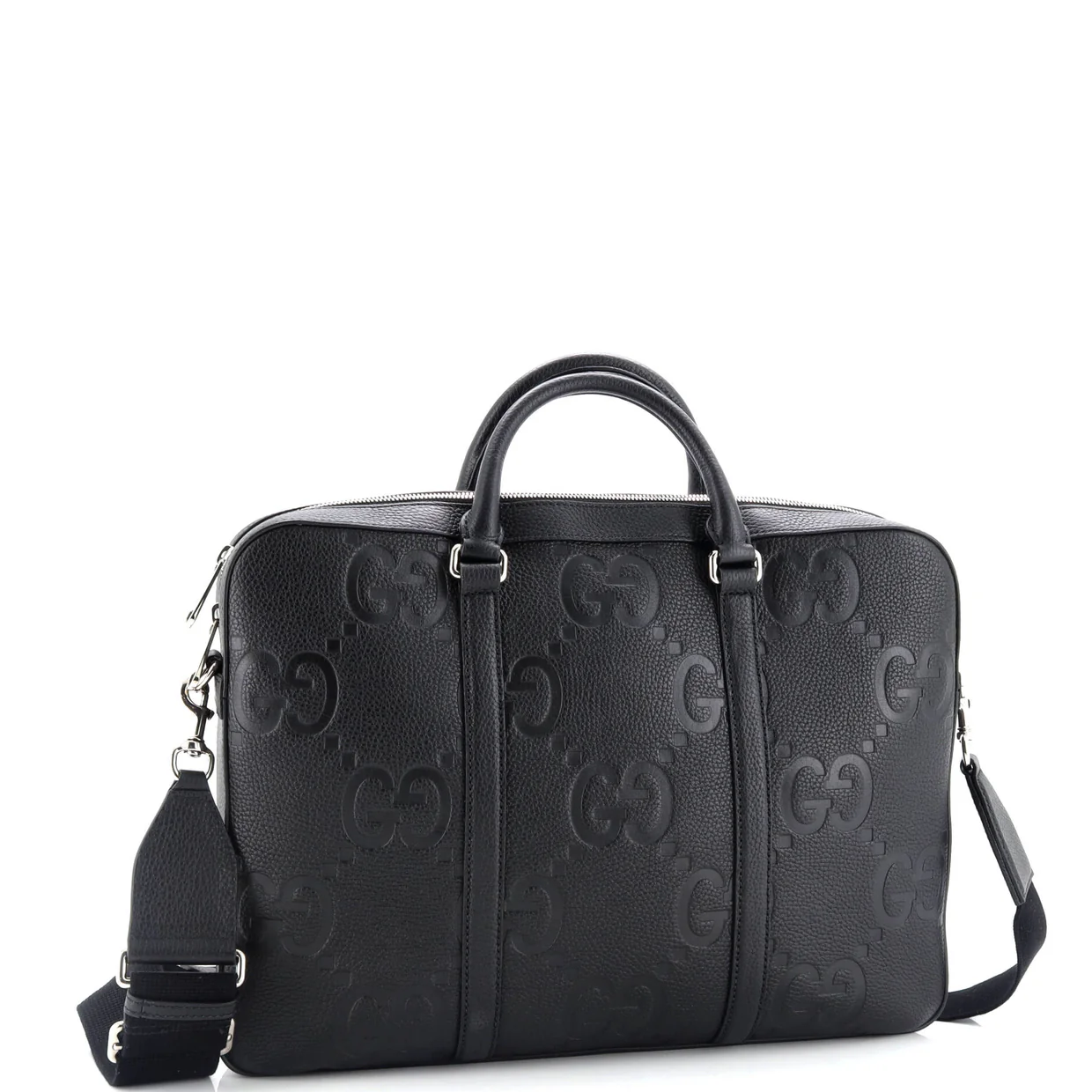 Convertible Briefcase Jumbo GG Embossed Leather - Deep Luxury