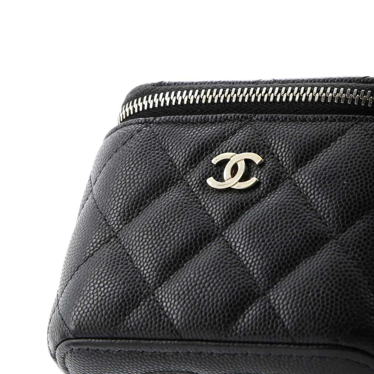 Classic Vanity Case with Chain Quilted Caviar Mini - Deep Luxury