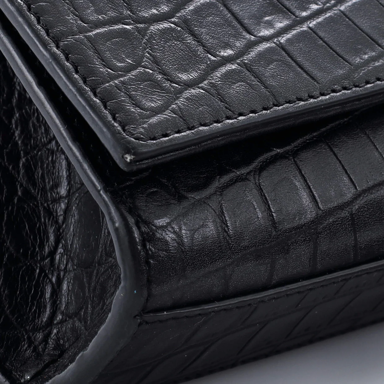 Classic Monogram Tassel Crossbody Bag Crocodile Embossed Leather Medium - Deep Luxury