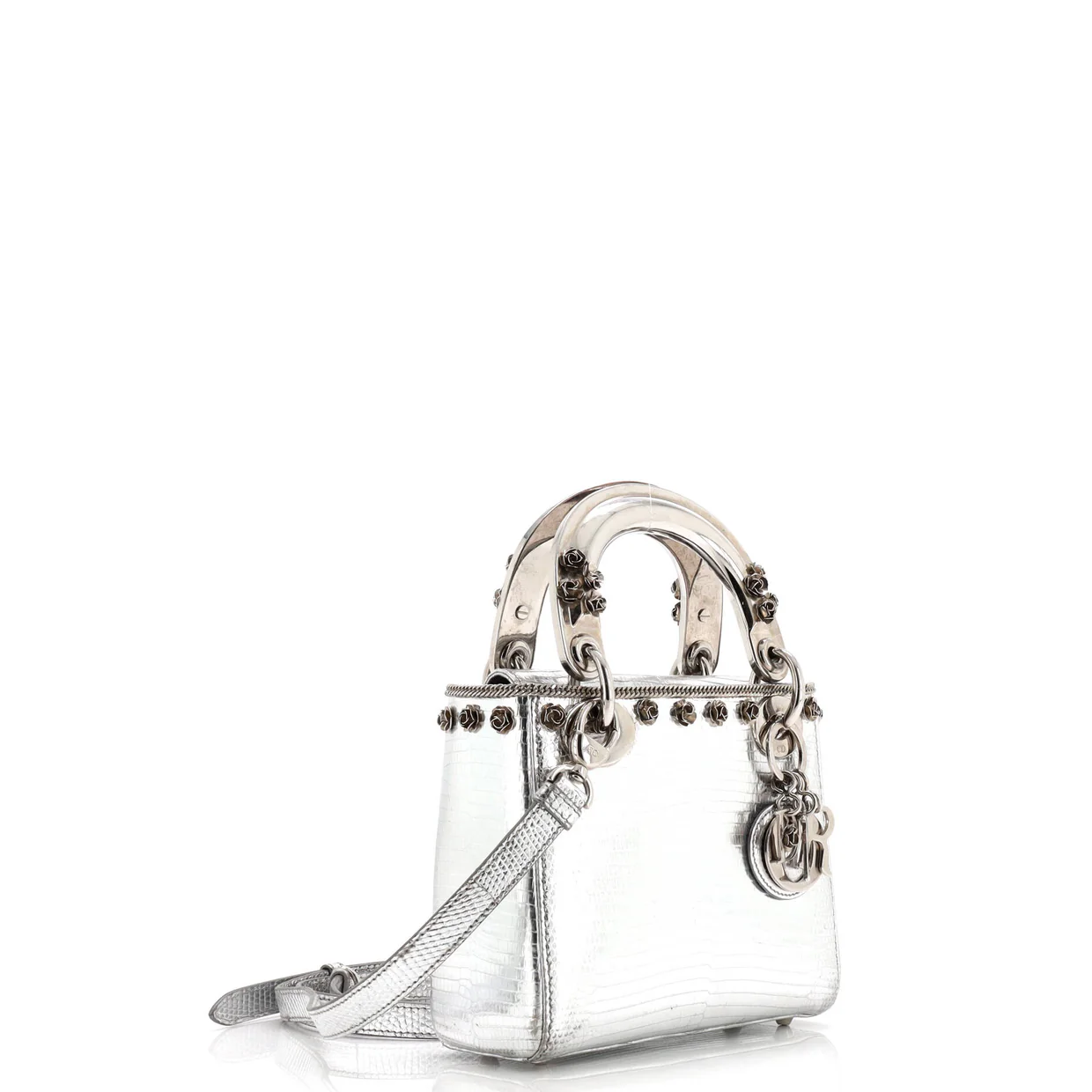 Lady Dior Bag Lizard with Metal Applique Mini - Deep Luxury
