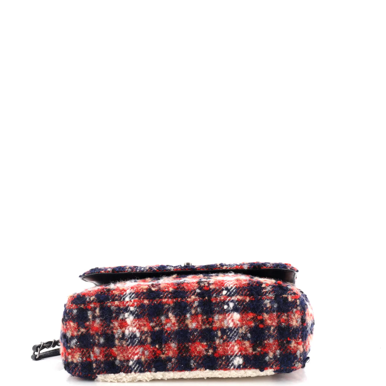 Top Handle Bag Shearling with Tweed Small - Deep Luxury