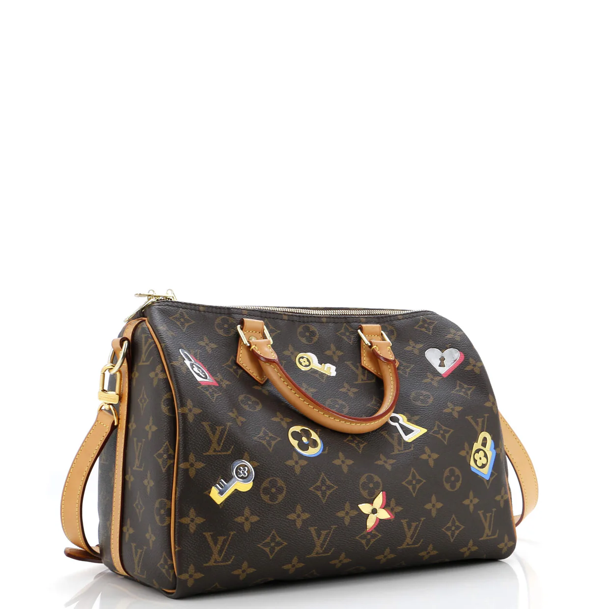 Speedy Bandouliere Bag Limited Edition Love Lock Monogram Canvas 30 - Deep Luxury
