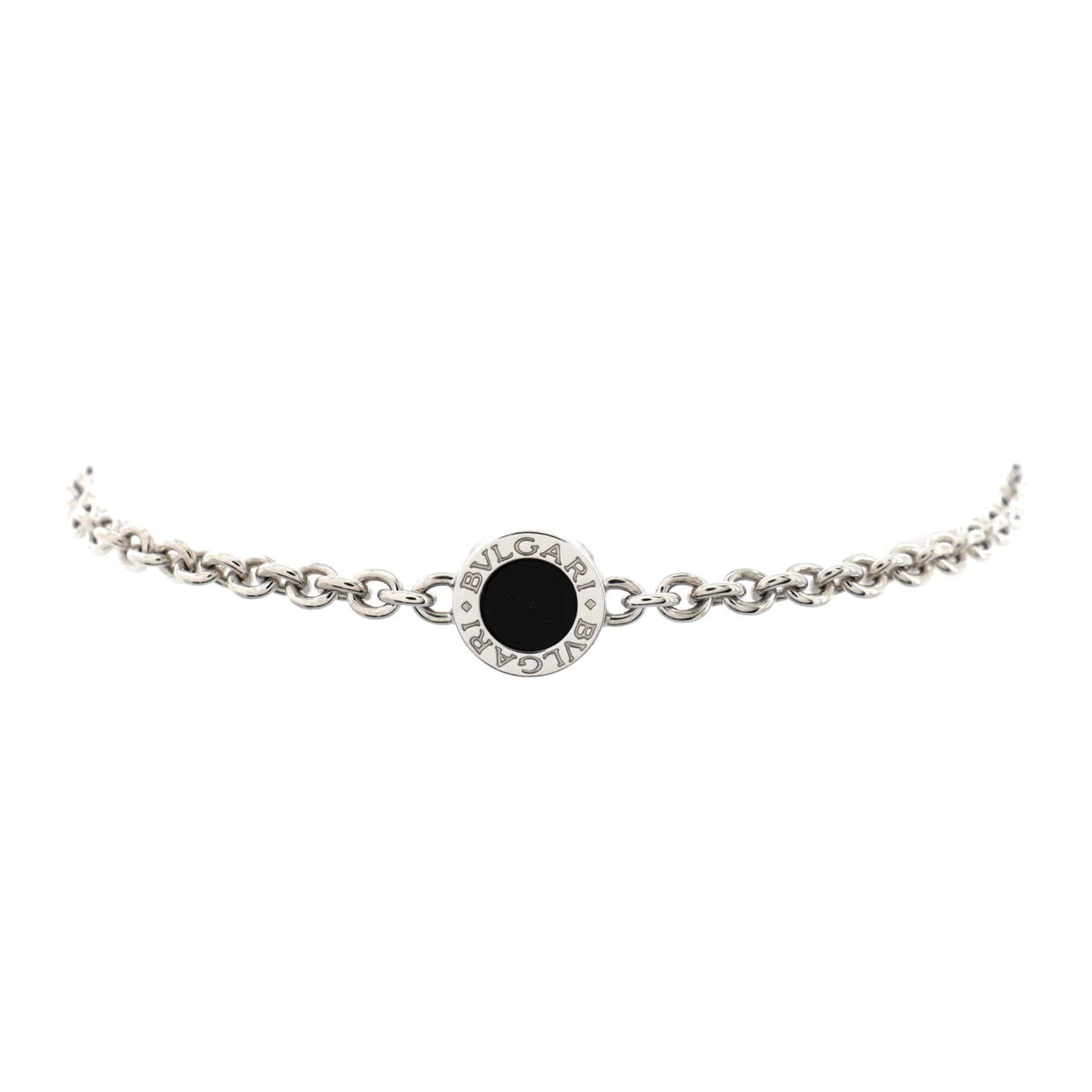 Bvlgari Bvlgari 3 Station Bracelet 18K White Gold with Onyx - Deep Luxury