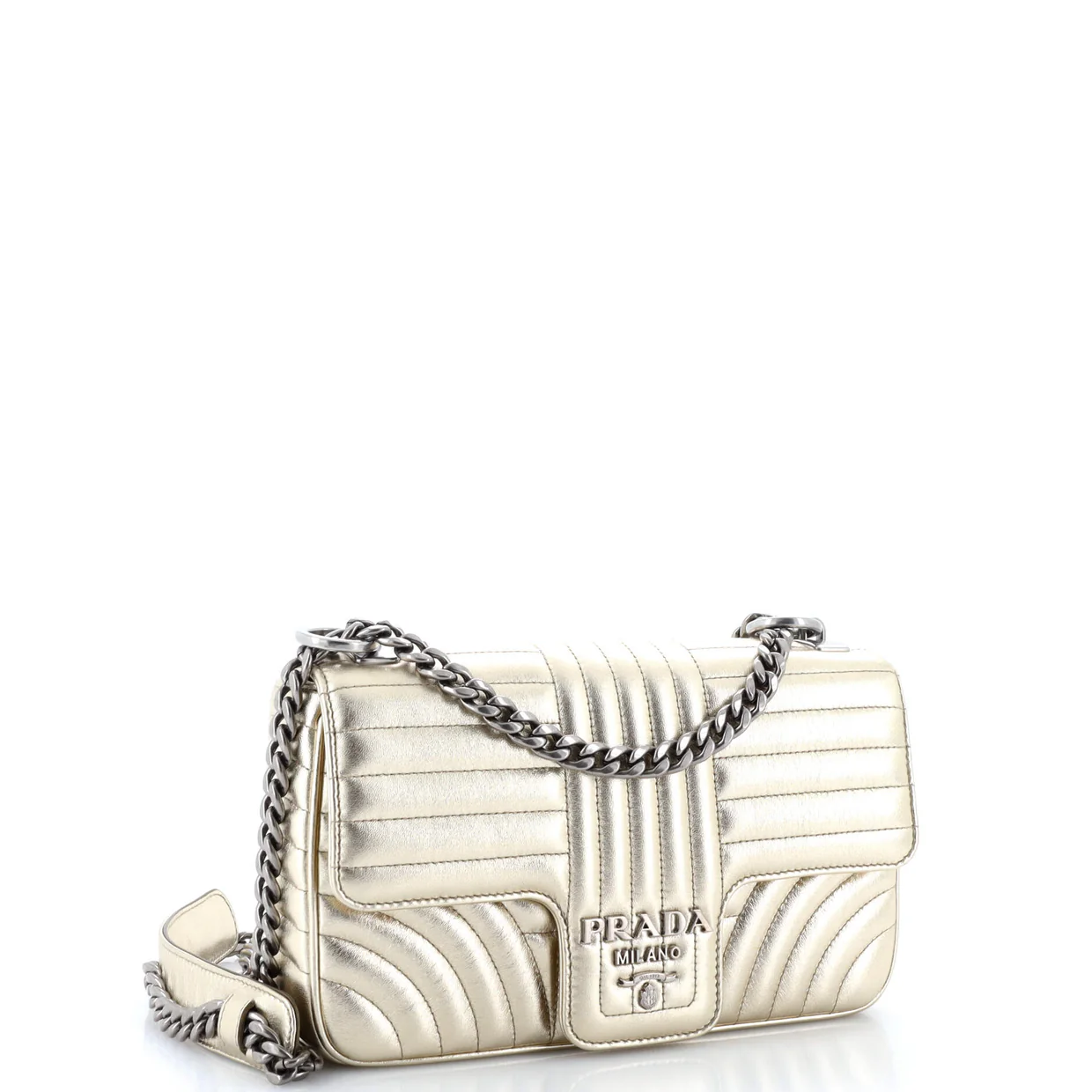 Chain Flap Shoulder Bag Diagramme Quilted Leather Medium - Deep Luxury