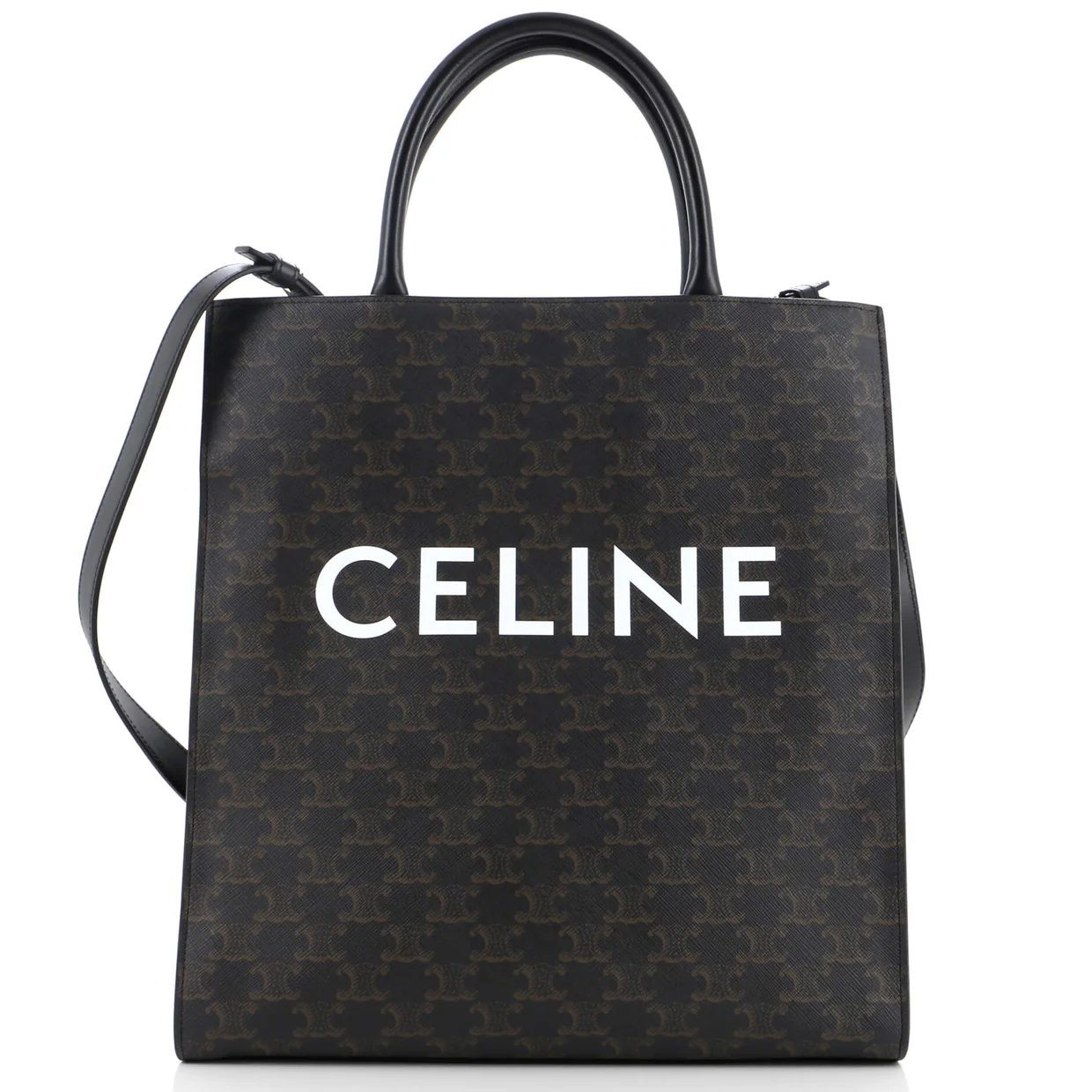 Vertical Cabas Tote Triomphe Coated Canvas Medium - Deep Luxury