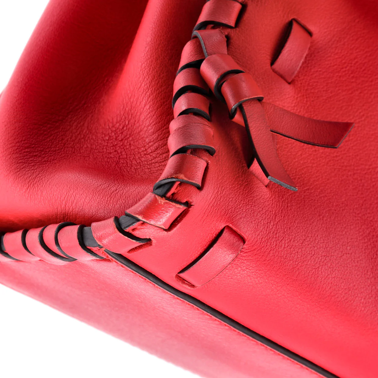 Bow Peekaboo Bag Whipstitch Leather Mini - Deep Luxury