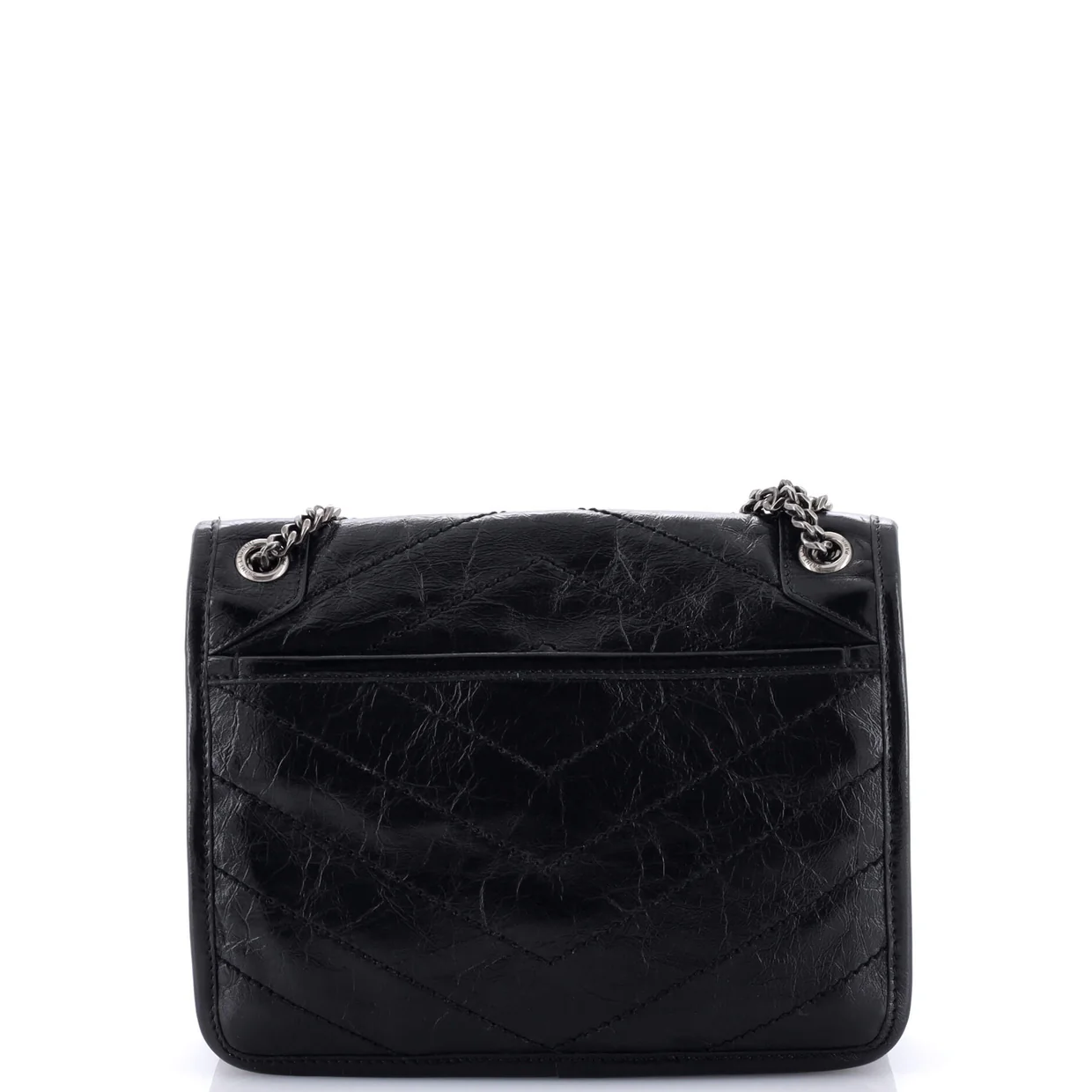 Niki Chain Flap Bag Matelasse Chevron Leather Baby - Deep Luxury