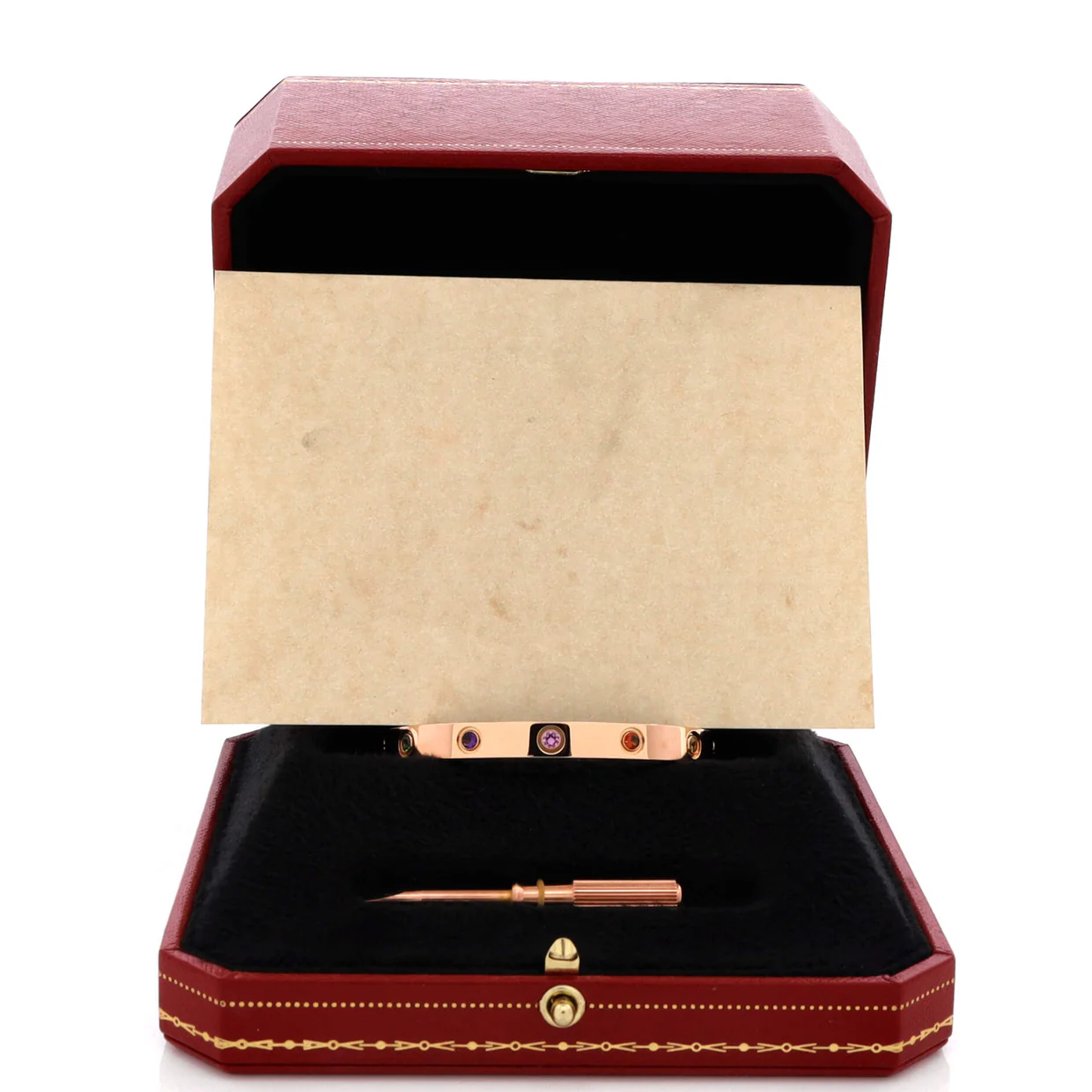 Love 10 Stone Bracelet 18K Rose Gold with Garnet, Amethyst and Sapphire - Deep Luxury