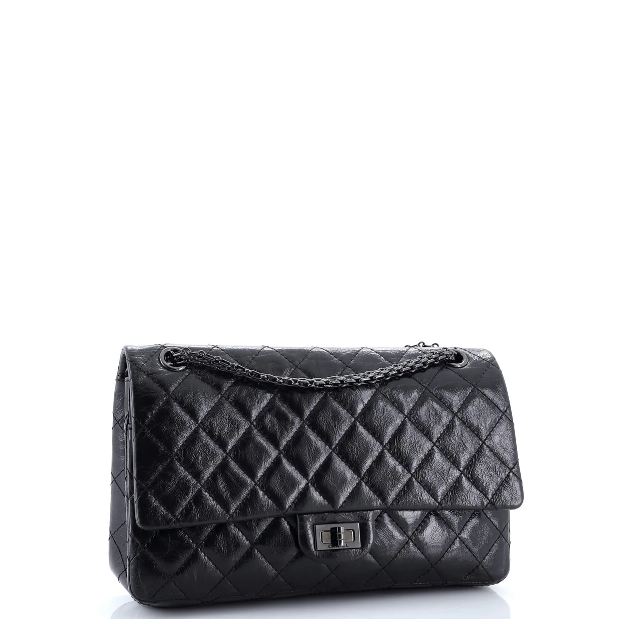 So Black Reissue 2.55 Flap Bag Quilted Glazed Calfskin 226 - Deep Luxury
