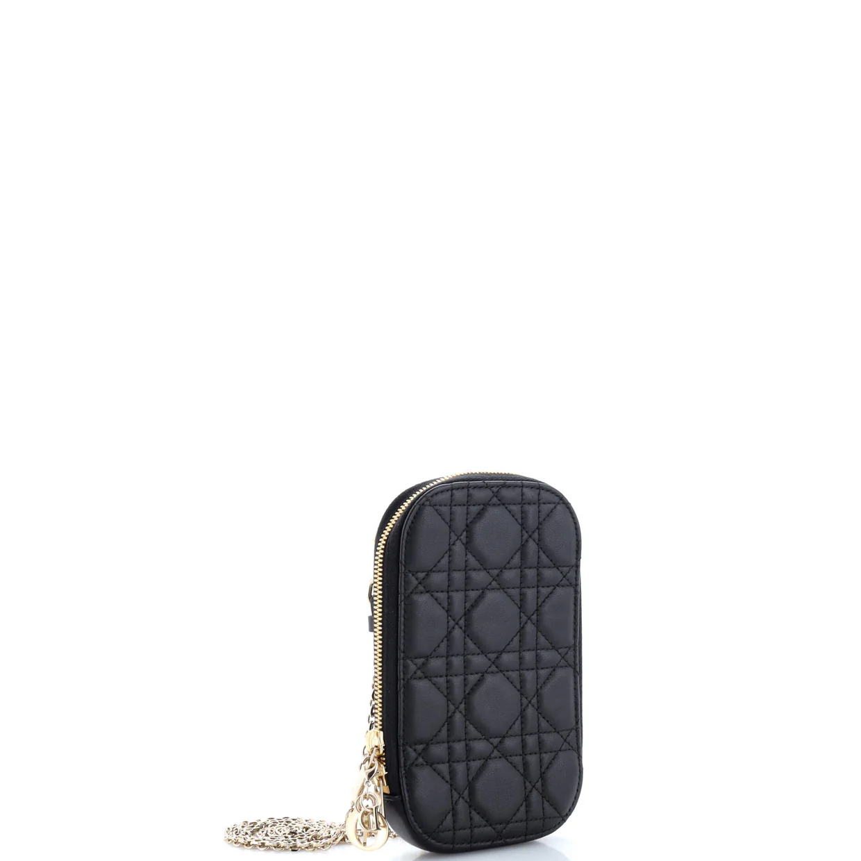 Lady Dior Phone Holder on Chain Cannage Quilt Lambskin - Deep Luxury