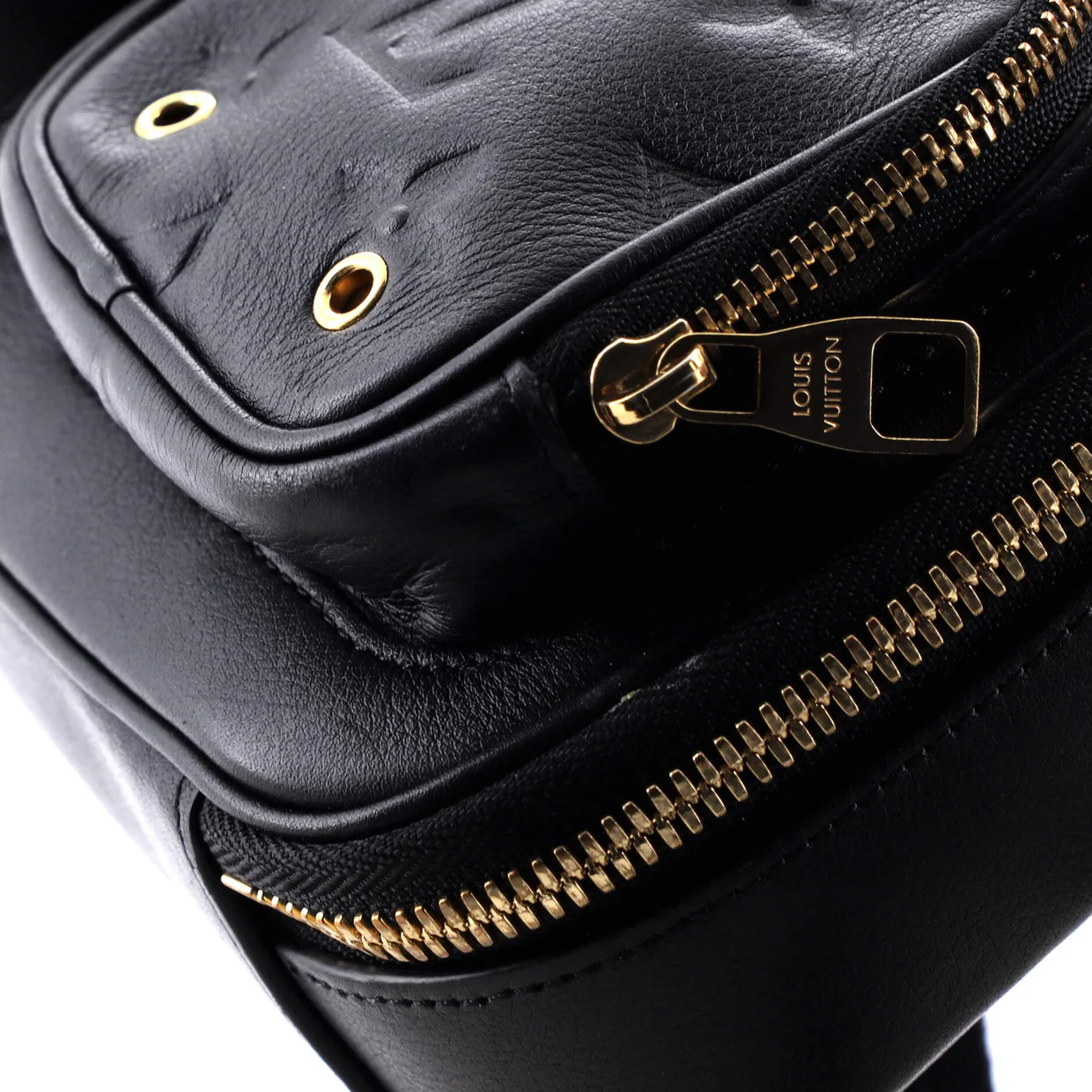 Utility Crossbody Bag Calfskin with Embossed Monogram Detail - Deep Luxury