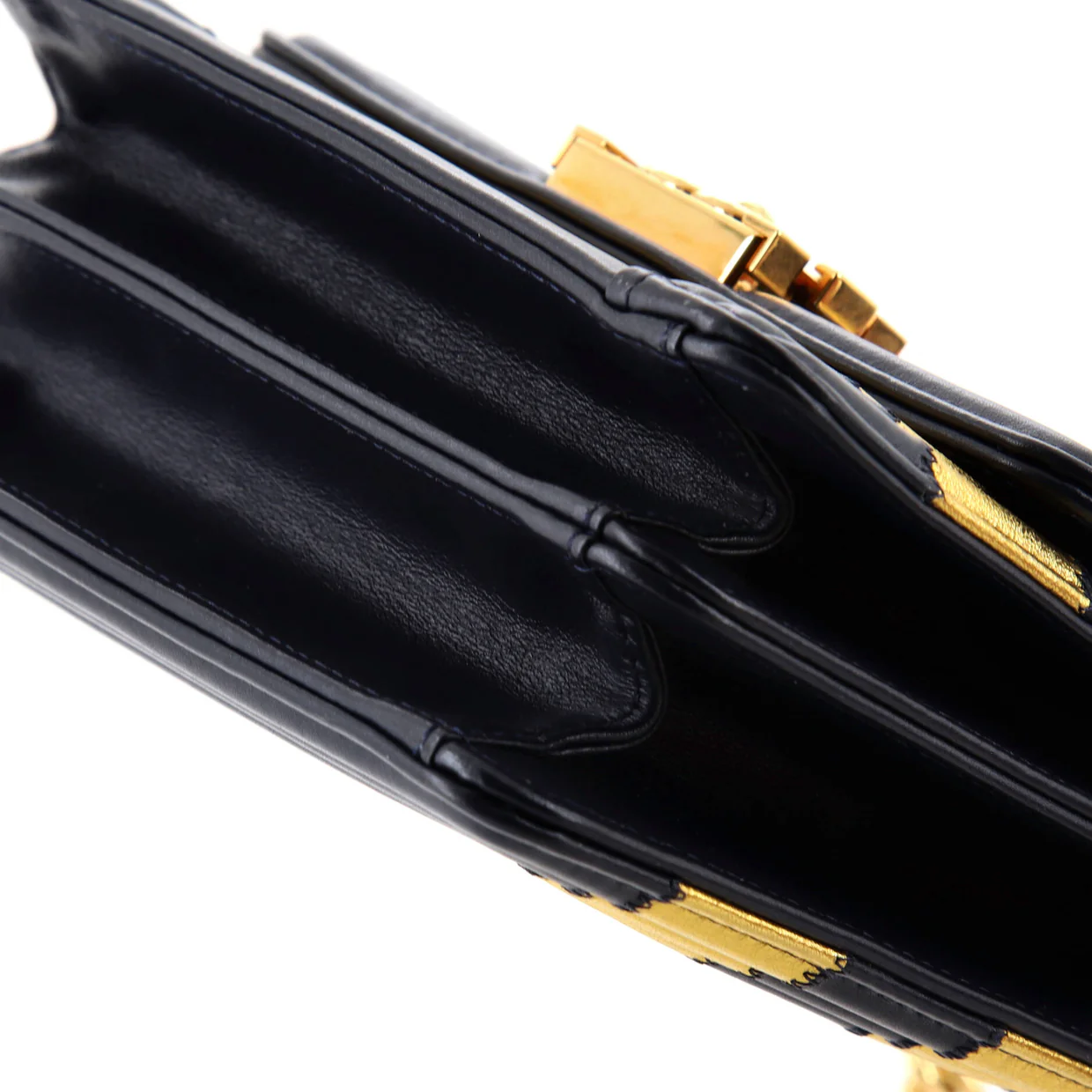 Paris-New York North South Boy Flap Bag Striped Lambskin Small - Deep Luxury