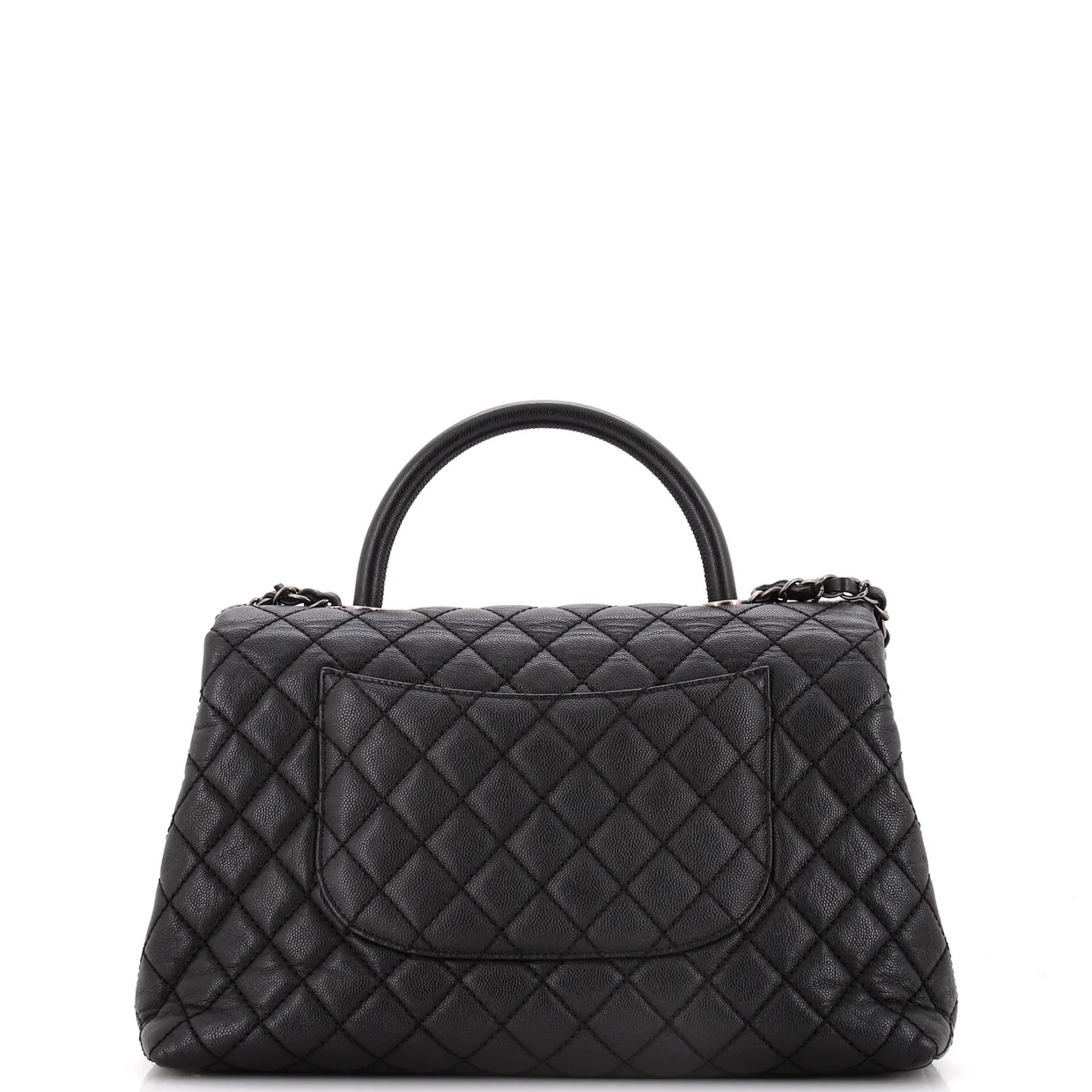 Coco Top Handle Bag Quilted Caviar Medium - Deep Luxury