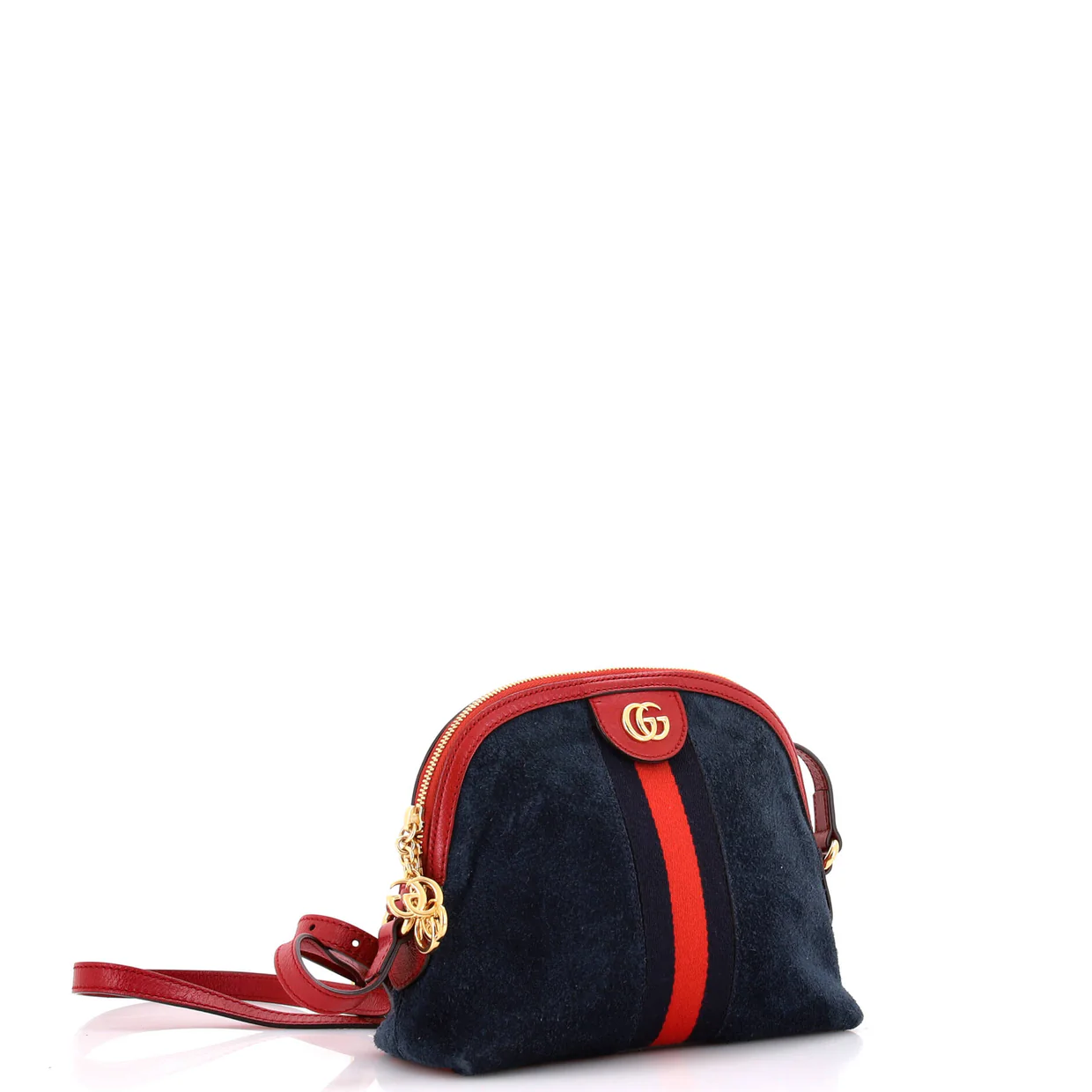 Ophidia Dome Shoulder Bag Suede Small - Deep Luxury