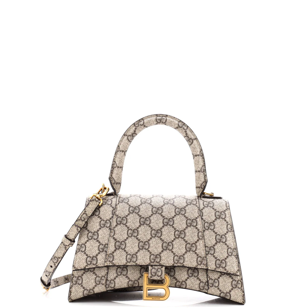 x Balenciaga The Hacker Project Hourglass Top Handle Bag GG Coated Canvas Small - Deep Luxury