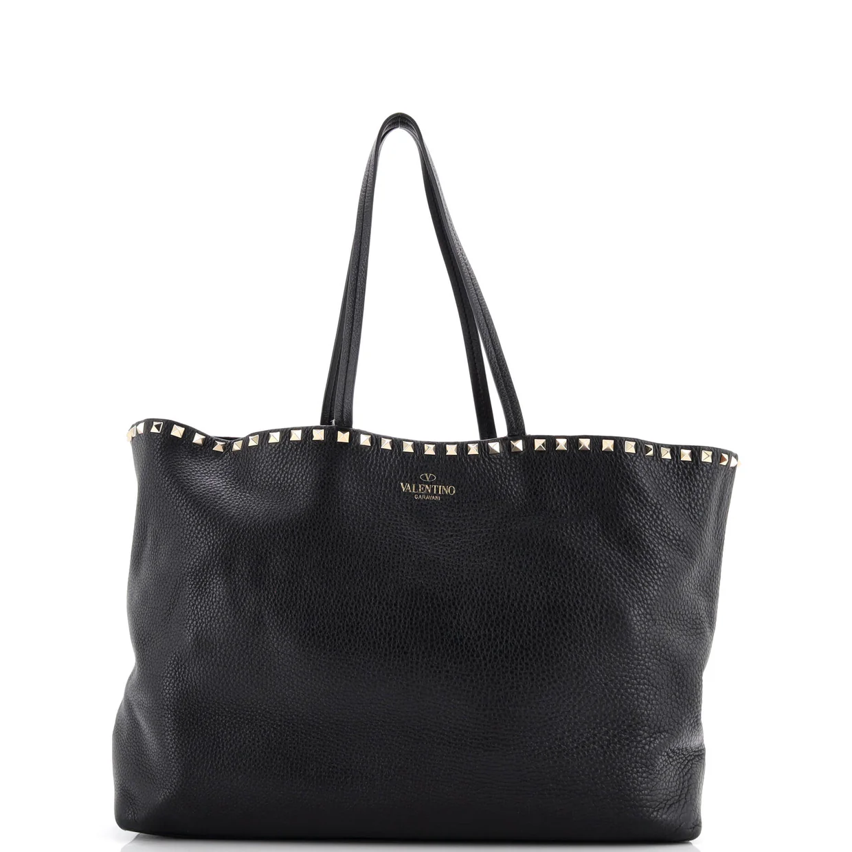 Rockstud Shopper Tote Leather Large - Deep Luxury