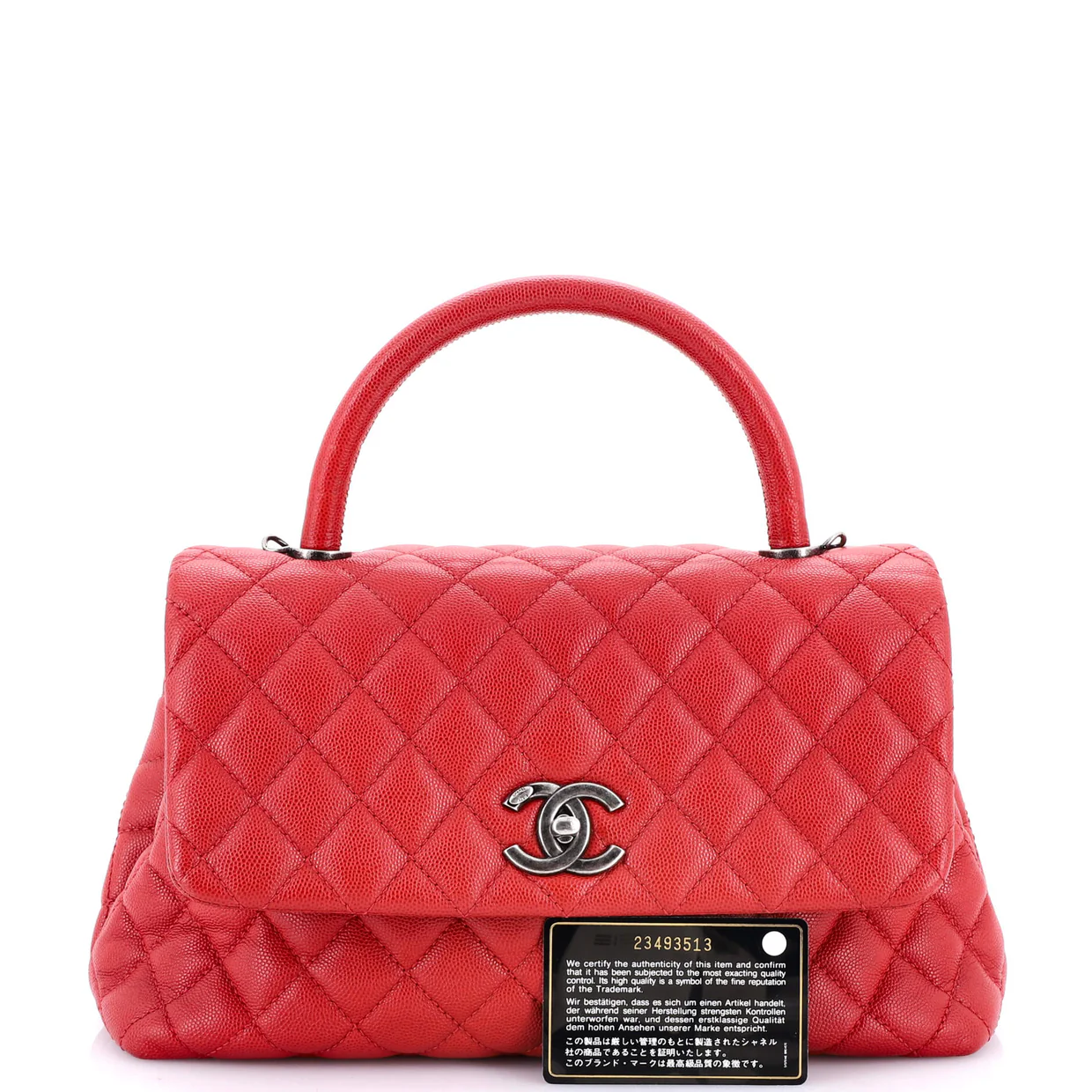 Coco Top Handle Bag Quilted Caviar Small - Deep Luxury