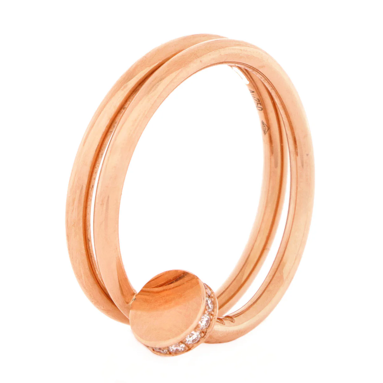 Juste un Clou Double Ring 18K Rose Gold and Diamonds Small - Deep Luxury