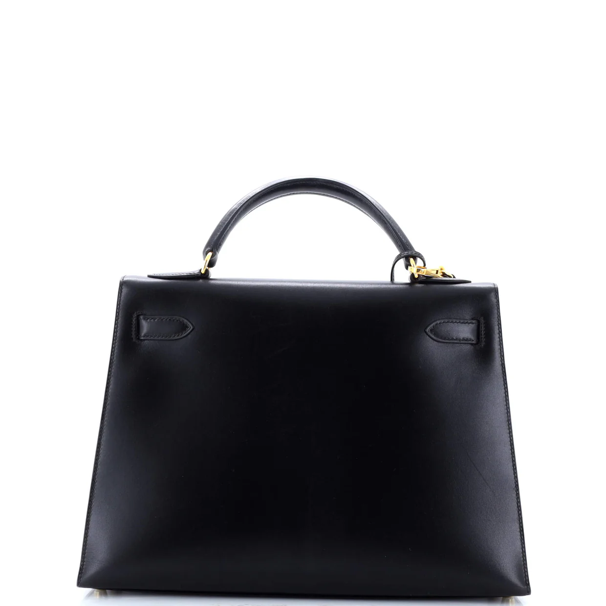 Kelly Handbag Noir Box Calf with Gold Hardware 32 - Deep Luxury