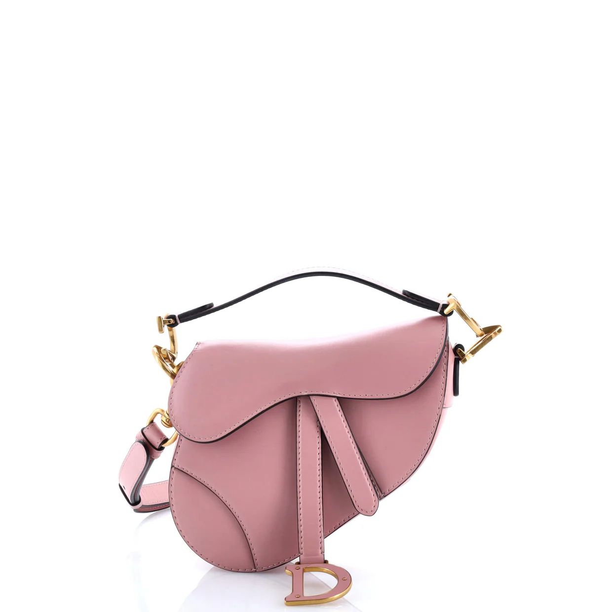 Saddle Handbag with Strap Leather Mini - Deep Luxury