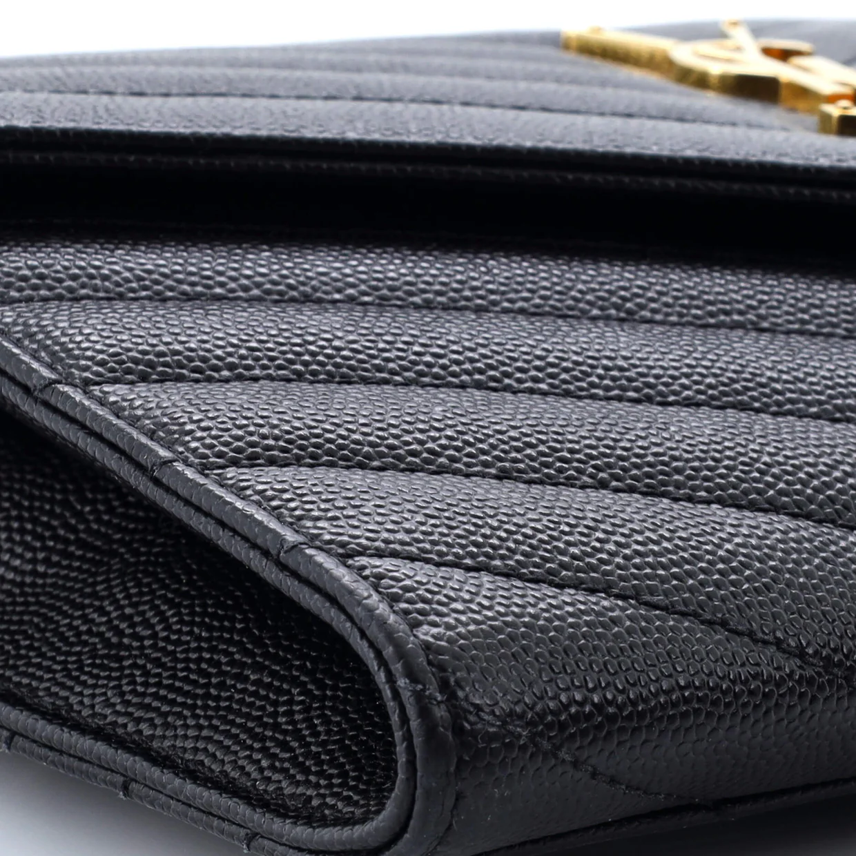 Classic Monogram Envelope Wristlet Clutch Matelasse Chevron Leather - Deep Luxury