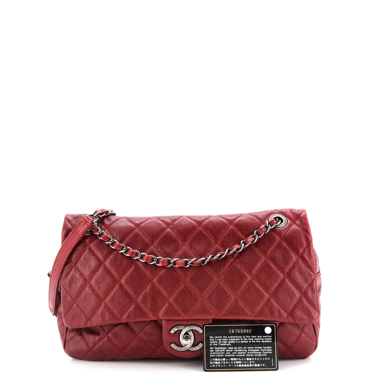Easy Flap Bag Quilted Caviar Large - Deep Luxury
