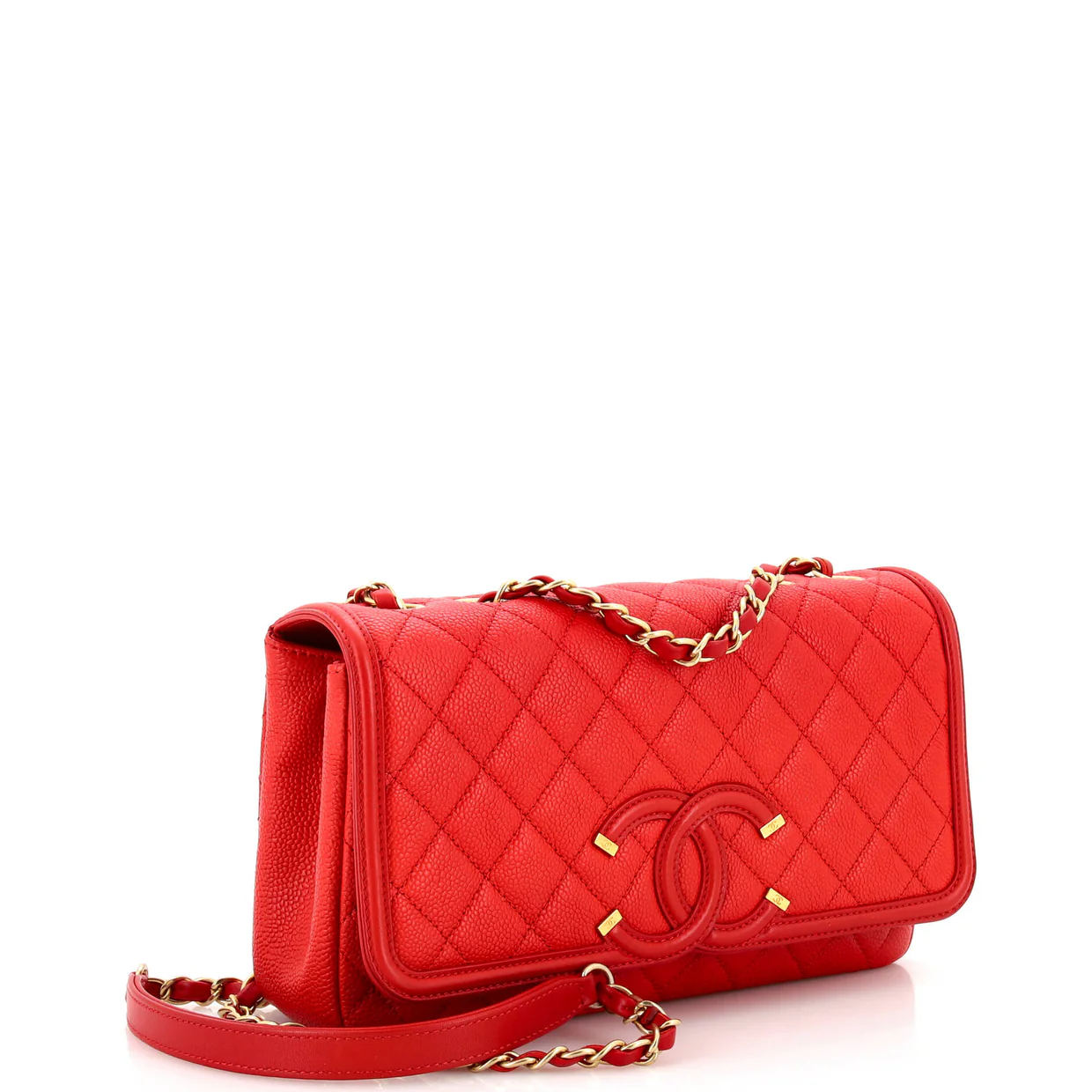 Filigree Flap Bag Quilted Caviar Medium - Deep Luxury