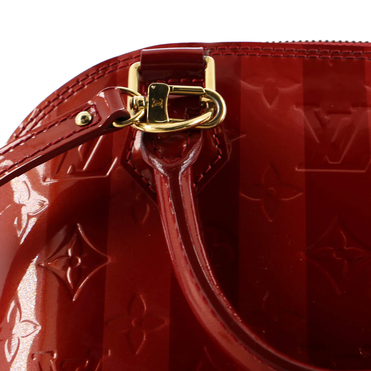 Alma Handbag Limited Edition Monogram Vernis Rayures BB - Deep Luxury