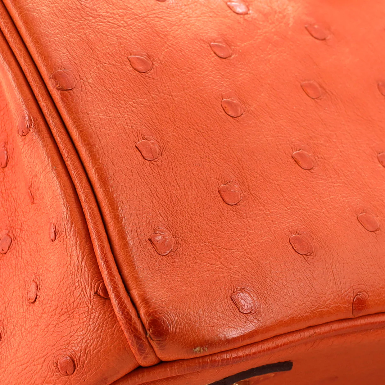 Birkin Handbag Tangerine Ostrich with Gold Hardware 30 - Deep Luxury