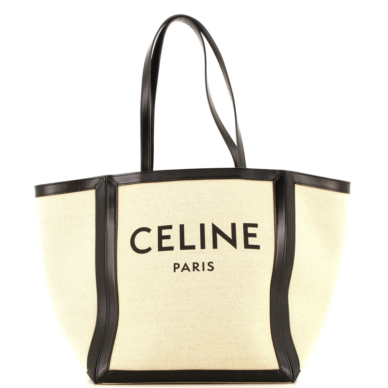 Vertical Square Cabas Tote Canvas with Leather Large - Deep Luxury