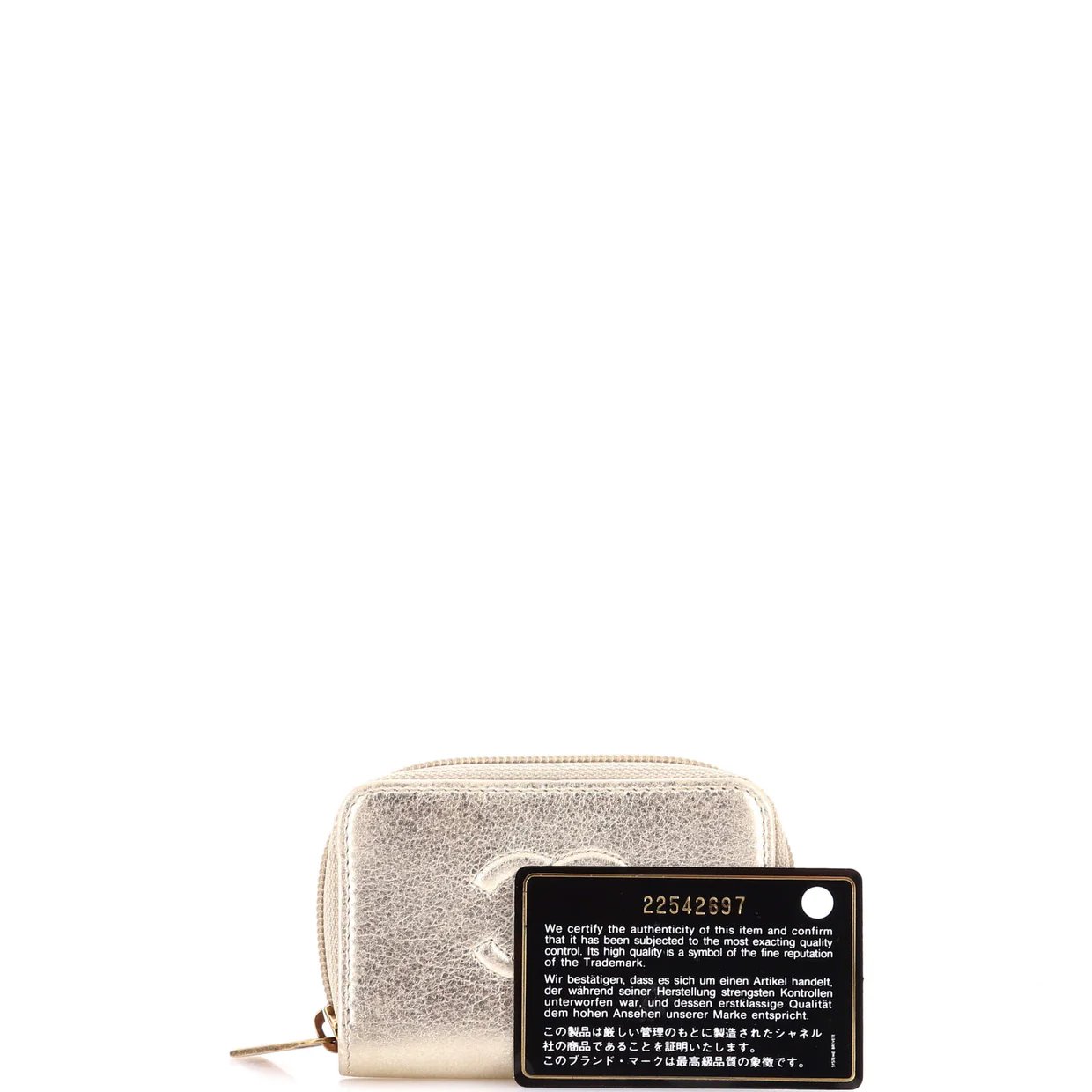 Timeless Zip Around Coin Purse Goatskin Compact - Deep Luxury