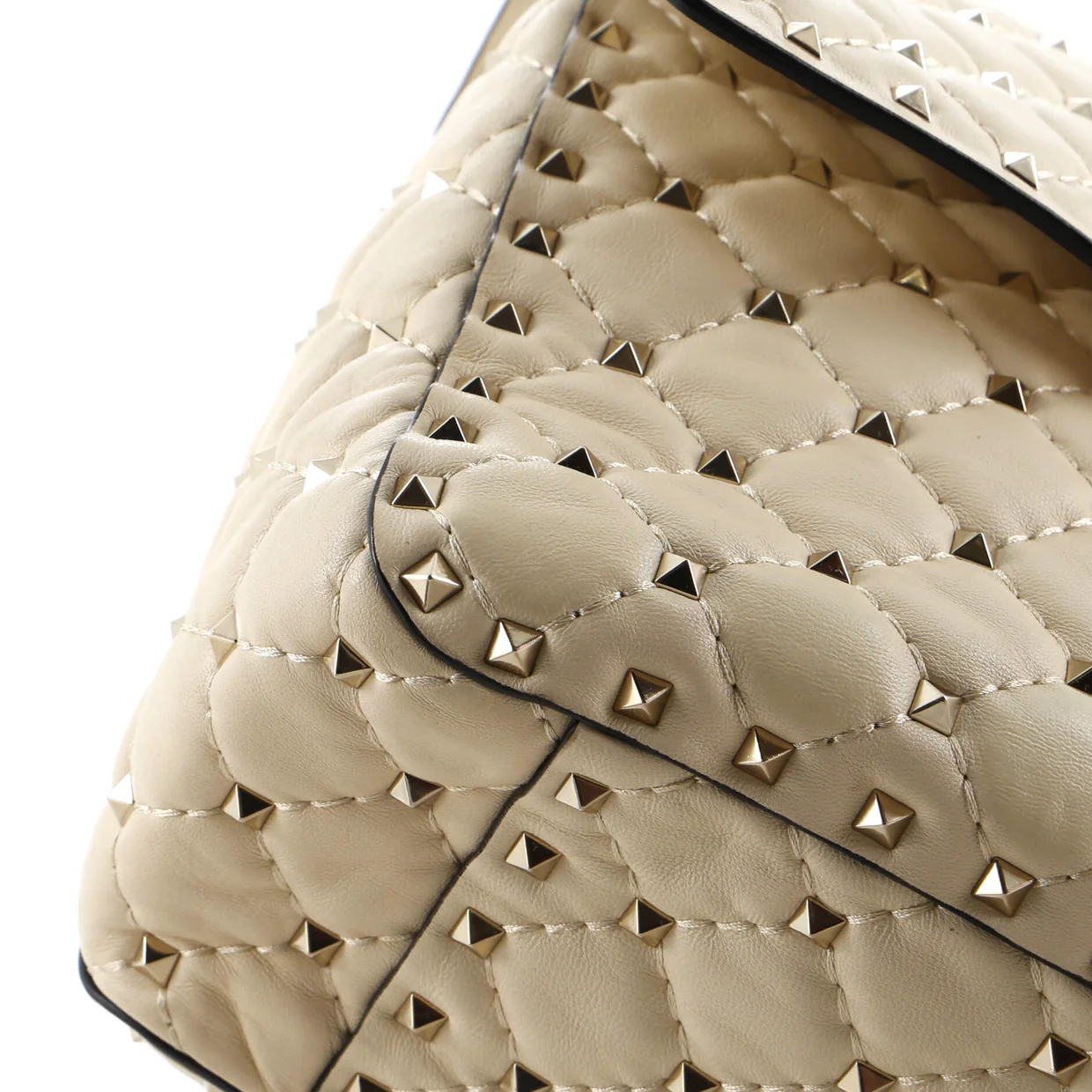 Rockstud Spike Flap Bag Quilted Leather Large - Deep Luxury